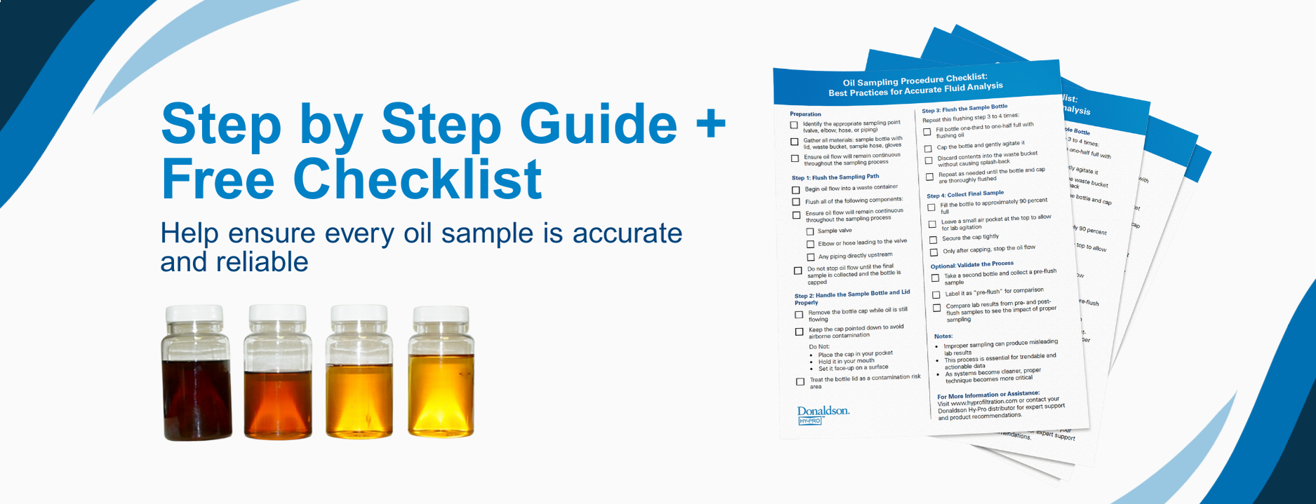 Oil sample accuracy checklist with step-by-step procedures for reliable oil analysis
